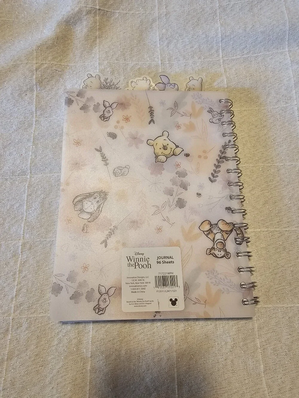 Disney Winnie the Pooh Spiral Journal – 96 Lined Pages – Tabbed Dividers